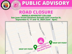 Ilang kalsada sa Pasay sarado sa Setyembre 8, 11, 15