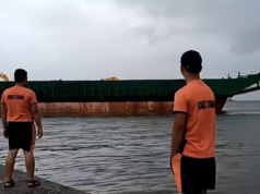 Barge sumadsad sa Navotas wharf