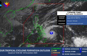 Typhoon Tino, patuloy na lumalakas; Signal No. 3 itinaas sa ilang lugar – PAGASA