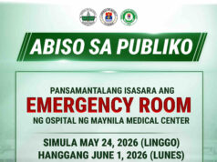 ER ng Ospital ng Maynila, pansamantalang isasara upang isailalim sa agarang pagkukumpuni