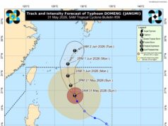 Domeng posibleng lumabas ng PAR sa Hunyo 1