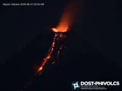 Lava effusion sa Mayon, patuloy sa ika-173 araw