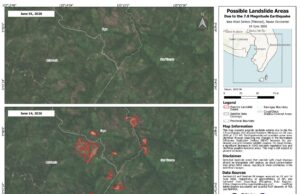 Landslide areas sa Mindanao kasunod ng lindol natukoy sa mapa ng PhilSA