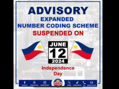 Number coding sa Metro Manila, suspendido sa Hunyo 12