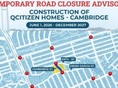 Bahagi ng Cambridge street sa QC pansamantalang isasara mula Hunyo 1 – Disyembre 2027