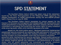 SPD naglabas ng pahayag sa insidente ng media harassment