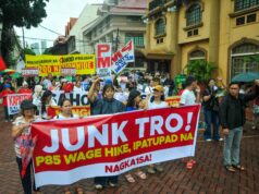Labor groups nagprotesta sa DOLE vs TRO sa P85 wage hike