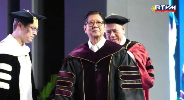 Marcos ginawaran ng honorary Doctor of Laws ng PLM