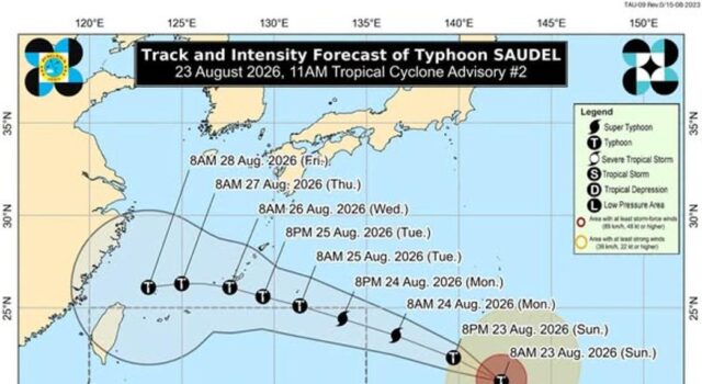 Bagyong Saudel, posibleng pumasok ng PAR bilang Super Typhoon