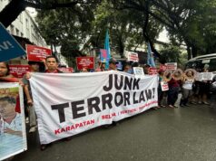 Mga grupo nagmartsa mula SC patungong DOJ para ibasura dalawang terror laws