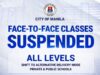 Pasok sa mga paaralan sa Maynila suspendido na