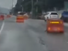 Viral na mga barrier sa highway sa Bataan, iniayos na ng DPWH