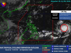 LPA sa labas ng PAR, posibleng maging bagyo sa loob ng 24-oras