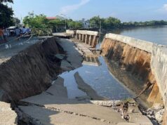 Bahagi ng flood control project sa Arayat, Pampanga bumigay