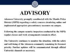 Seguridad sa Adamson University hinigpitan sa natanggap na banta