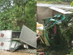 Pahinante utas, driver sugatan sa pagkahulog ng delivery van sa bangin sa NE